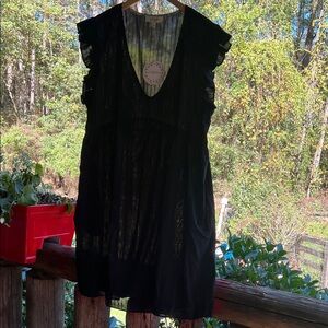 Black Sheer Ruffle Dress